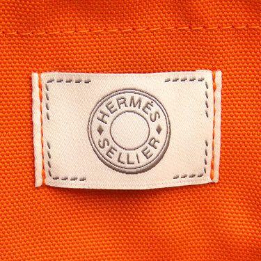 エルメス HERMES サックドパンサージュ グルーム ネイビー×オレンジ キャンバス トワルシェブロン 2WAYバッグ シルバー金具 紺 トート 2025年製