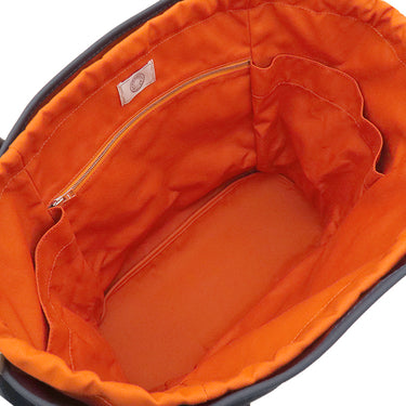 エルメス HERMES サックドパンサージュ グルーム ネイビー×オレンジ キャンバス トワルシェブロン 2WAYバッグ シルバー金具 紺 トート 2025年製