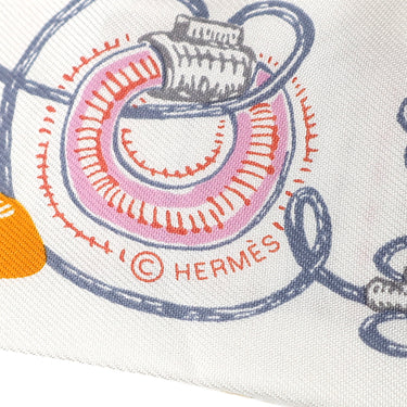 エルメス HERMES ツイリー ホワイト×ローズ×ヴェール シルク スカーフ 新品 未使用 【CHEVALOSCOPE NEON/シュヴァロスコープ ネオン】