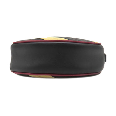 グッチ GUCCI GGマーモント ラウンドショルダー 550154 ブラック×ベージュ×レッド レザー ショルダーバッグ ゴールド金具 黒 赤 チェーン