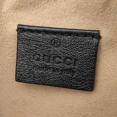 グッチ GUCCI GGマーモント ラウンドショルダー 550154 ブラック×ベージュ×レッド レザー ショルダーバッグ ゴールド金具 黒 赤 チェーン