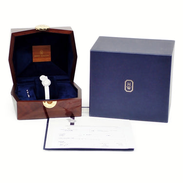 腕時計 ハリーウィンストン Harry Winston ローズバッド HJTGHM27WW001 クオーツ レディース メーカーOH済 K18WG無垢 純正ダイヤ シェル