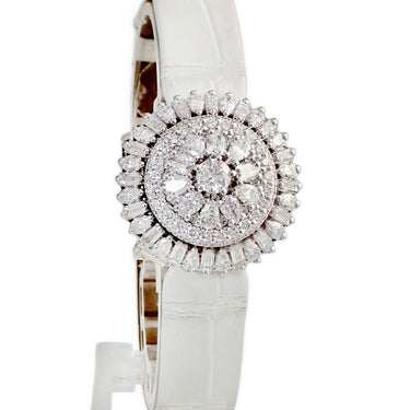 腕時計 ハリーウィンストン Harry Winston ローズバッド HJTGHM27WW001 クオーツ レディース メーカーOH済 K18WG無垢 純正ダイヤ シェル