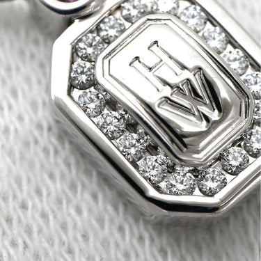ハリーウィンストン Harry Winston HWロゴ ペンダント PEPSWAC16HWL ホワイトゴールド K18WG ダイヤモンド ピンクサファイア ネックレス Au750 K18 WG ダイヤ ピンクサファイア