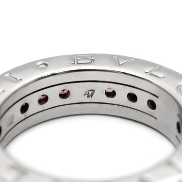 ブルガリ BVLGARI ビーゼロワン B-zero1 リング XS ホワイトゴールド K18WG ガーネット #47(JP7) リング 指輪 750 18金 WG 1バンドリング ガーネット 7号