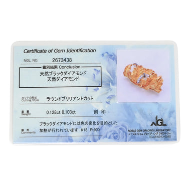 山本真理 MARI YAMAMOTO ダイヤモンド リーフモチーフ イエローゴールド×プラチナシルバー K18YG Pt900 ダイヤモンド ブラックダイヤモンド ペンダントトップ K18YG×Pt900 Au750 コンビ ボタニカル 帯留 2WAY