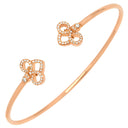 ティファニー Tiffany & Co フルール ド リス ステム ワイヤー ピンクゴールド K18PG ダイヤモンド バングル T&Co. 750 ダイヤ ブレスレット 花モチーフ