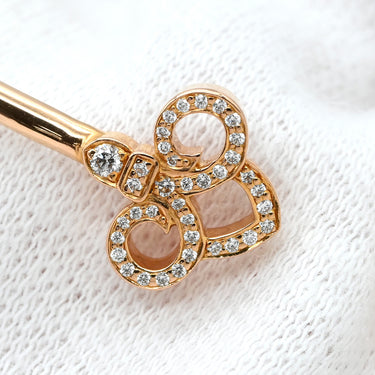 ティファニー Tiffany & Co フルール ド リス ステム ワイヤー ピンクゴールド K18PG ダイヤモンド バングル T&Co. 750 ダイヤ ブレスレット 花モチーフ