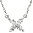 ティファニー Tiffany & Co ビクトリア ダイヤモンド プラチナシルバー Pt950 ダイヤモンド ネックレス T＆Co. Pt950 プラチナ 花 フラワーモチーフ マーキス