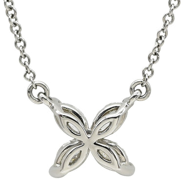ティファニー Tiffany & Co ビクトリア ダイヤモンド プラチナシルバー Pt950 ダイヤモンド ネックレス T＆Co. Pt950 プラチナ 花 フラワーモチーフ マーキス