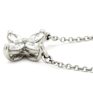 ティファニー Tiffany & Co ビクトリア ダイヤモンド プラチナシルバー Pt950 ダイヤモンド ネックレス T＆Co. Pt950 プラチナ 花 フラワーモチーフ マーキス
