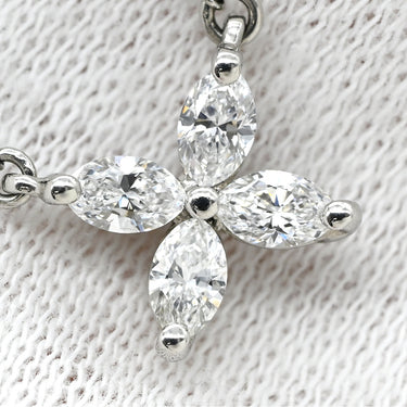 ティファニー Tiffany & Co ビクトリア ダイヤモンド プラチナシルバー Pt950 ダイヤモンド ネックレス T＆Co. Pt950 プラチナ 花 フラワーモチーフ マーキス