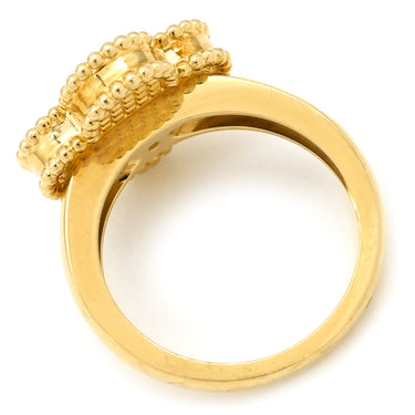 ヴァンクリーフアーペル Van Cleef & Arpels ヴィンテージ アルハンブラ ギヨシェ VCARP6I300 イエローゴールド K18YG #51(JP11) リング 指輪 18K 750 10.5号