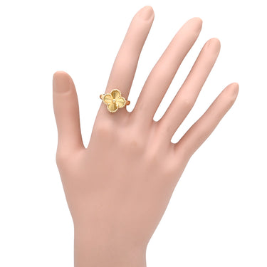 ヴァンクリーフアーペル Van Cleef & Arpels ヴィンテージ アルハンブラ ギヨシェ VCARP6I300 イエローゴールド K18YG #51(JP11) リング 指輪 18K 750 10.5号