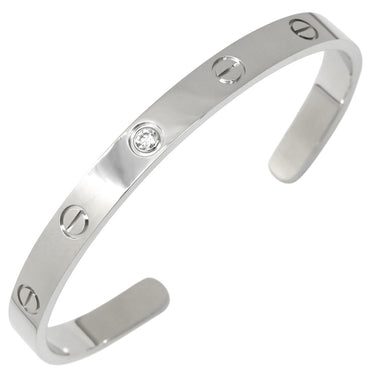 カルティエ Cartier ラブブレスレット オープン 1Pダイヤモンド B6029900 ホワイトゴールド K18WG ダイヤモンド #18 バングル LOVE Au750 18K 18金