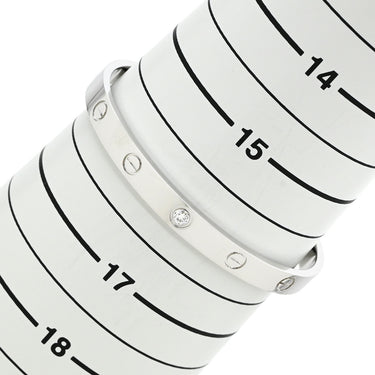 カルティエ Cartier ラブブレスレット オープン 1Pダイヤモンド B6029900 ホワイトゴールド K18WG ダイヤモンド #18 バングル LOVE Au750 18K 18金