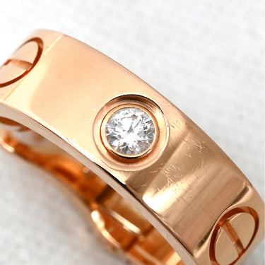 カルティエ Cartier ラブ LOVE フープピアス 1Pダイヤ B8301218 ピンクゴールド K18PG ダイヤモンド ピアス ミニラブ 750 18K PG RG