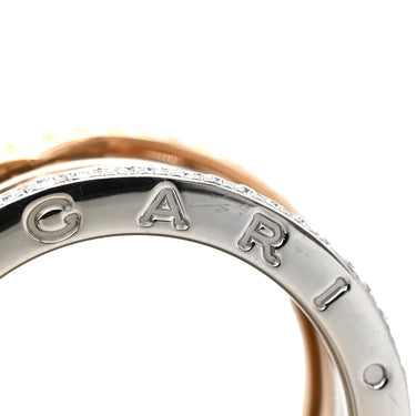 ブルガリ BVLGARI ビーゼロワン B-zero1 4バンド ダイヤ ピンクゴールド×ホワイトゴールド K18PG K18WG ダイヤモンド #56 リング 指輪 Au750 18K PG×WG コンビカラー 15.5号