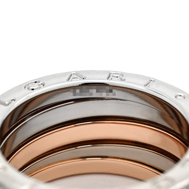ブルガリ BVLGARI ビーゼロワン B-zero1 4バンド ダイヤ ピンクゴールド×ホワイトゴールド K18PG K18WG ダイヤモンド #56 リング 指輪 Au750 18K PG×WG コンビカラー 15.5号