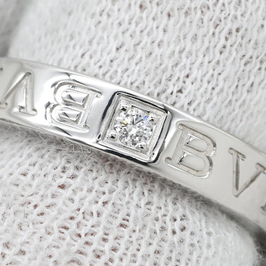 ブルガリ BVLGARI ブルガリブルガリ ダブルロゴ AN853348 ホワイトゴールド K18WG ダイヤモンド リング 指輪 18K 750AU 1Pダイヤモンド 11.5号