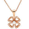 ブルガリ BVLGARI フィオレヴァー ピンクゴールド K18PG ダイヤモンド ネックレス Au750 K18PG パヴェ ダイヤ フラワーモチーフ オープンワーク