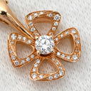 ブルガリ BVLGARI フィオレヴァー ピンクゴールド K18PG ダイヤモンド ネックレス Au750 K18PG パヴェ ダイヤ フラワーモチーフ オープンワーク