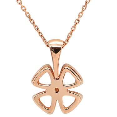 ブルガリ BVLGARI フィオレヴァー ピンクゴールド K18PG ダイヤモンド ネックレス Au750 K18PG パヴェ ダイヤ フラワーモチーフ オープンワーク