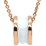 ブルガリ BVLGARI ビーゼロワン 346082 ホワイト×ピンクゴールド K18PG セラミック ネックレス B-zero1 Au750 18K 18金 白セラミック
