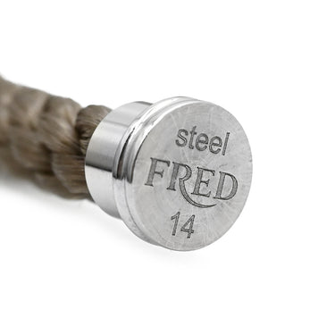 フレッド FRED フォース10 ラージモデル ブラウン×イエローゴールド K18YG ステンレスケーブル メタル(コードエンド) #14 ブレスレット Au750 18K YG