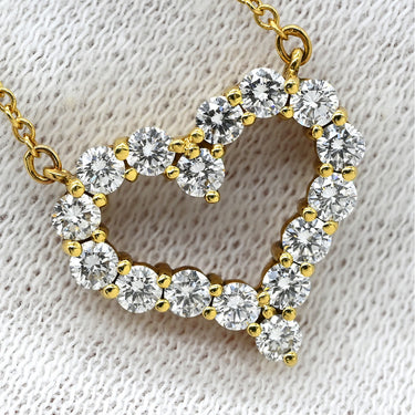 ティファニー Tiffany & Co センチメンタルハート ダイヤモンド イエローゴールド K18YG ダイヤモンド ネックレス T＆Co. 18K 750 YG