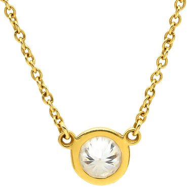 ティファニー Tiffany & Co バイザヤード シングルダイヤ イエローゴールド K18YG ダイヤモンド ネックレス T&Co. 1P 1石 1粒 エルサペレッティ
