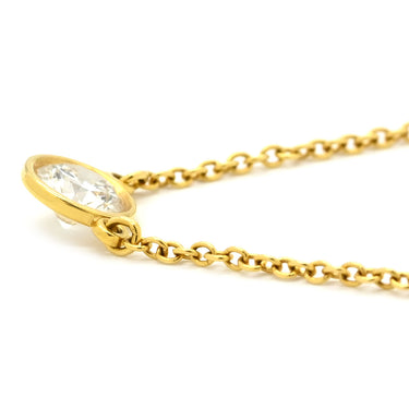 ティファニー Tiffany & Co バイザヤード シングルダイヤ イエローゴールド K18YG ダイヤモンド ネックレス T&Co. 1P 1石 1粒 エルサペレッティ