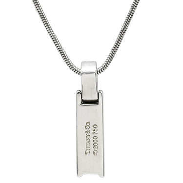 ティファニー Tiffany & Co アトラス バー ダイヤ ペンダント ホワイトゴールド K18WG ダイヤモンド ネックレス T＆Co. 3石 3P 18K 750 WG ローマ数字