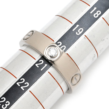 カルティエ Cartier ラブリング ハーフダイヤ B4032500 ホワイトゴールド K18WG ダイヤモンド #61(JP21) リング 指輪 クラシックモデル LOVE Ring 750 18K 3粒 3石 20号