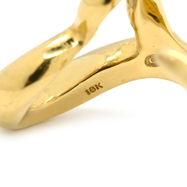 ティファニー Tiffany & Co オープンハート イエローゴールド K18YG リング 指輪 T＆Co. 18K 750YG エルサ ペレッティ 11号