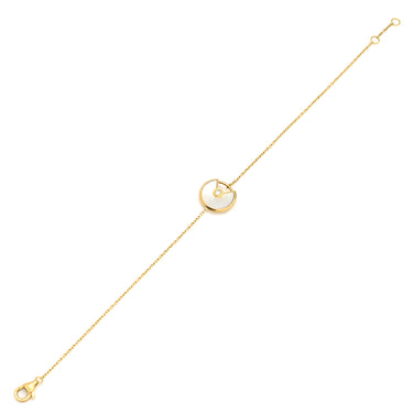 カルティエ Cartier アミュレット ドゥ XS B6044017 パールホワイト×イエローゴールド K18YG ダイヤモンド マザーオブパール ブレスレット 白 1Pダイヤモンド 750 18金 パール