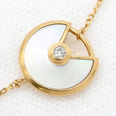 カルティエ Cartier アミュレット ドゥ XS B6044017 パールホワイト×イエローゴールド K18YG ダイヤモンド マザーオブパール ブレスレット 白 1Pダイヤモンド 750 18金 パール