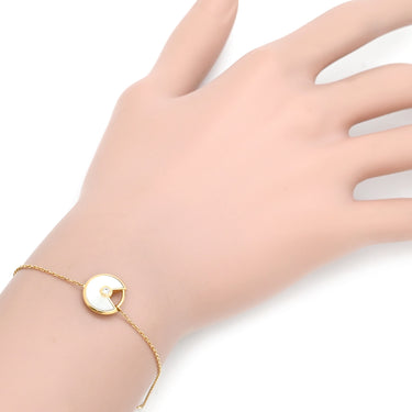 カルティエ Cartier アミュレット ドゥ XS B6044017 パールホワイト×イエローゴールド K18YG ダイヤモンド マザーオブパール ブレスレット 白 1Pダイヤモンド 750 18金 パール