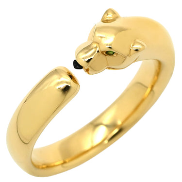 カルティエ Cartier パンテール ドゥ カルティエ SM B4230100 イエローゴールド K18YG オニキス ツァボライトガーネット #61 リング 指輪 Au750 18K オニキス ツァボライト 20号