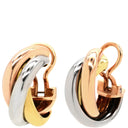 カルティエ Cartier トリニティ ダイヤ ホワイトゴールド×イエローゴールド×ピンクゴールド K18YG K18PG K18WG イヤリング 3カラー 18K 750 YG PG WG クリップ式