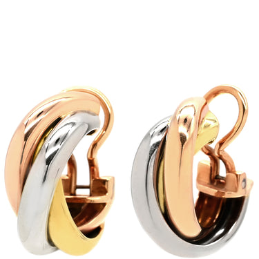 カルティエ Cartier トリニティ ダイヤ ホワイトゴールド×イエローゴールド×ピンクゴールド K18YG K18PG K18WG イヤリング 3カラー 18K 750 YG PG WG クリップ式
