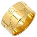 グッチ GUCCI アイコン ワイド イエローゴールド K18YG #8 リング 指輪 K18YG Au750 18K 18金 ICON GGロゴ 幅広 太め ボリューム 7.5号