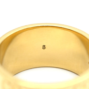グッチ GUCCI アイコン ワイド イエローゴールド K18YG #8 リング 指輪 K18YG Au750 18K 18金 ICON GGロゴ 幅広 太め ボリューム 7.5号