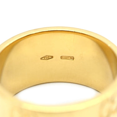 グッチ GUCCI アイコン ワイド イエローゴールド K18YG #8 リング 指輪 K18YG Au750 18K 18金 ICON GGロゴ 幅広 太め ボリューム 7.5号