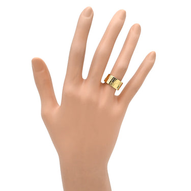 グッチ GUCCI アイコン ワイド イエローゴールド K18YG #8 リング 指輪 K18YG Au750 18K 18金 ICON GGロゴ 幅広 太め ボリューム 7.5号