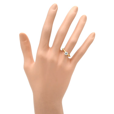 ティファニー Tiffany & Co セッティング ダイヤリング イエローゴールド×プラチナシルバー K18YG Pt950 ダイヤモンド リング 指輪 T＆Co. 一粒 1P 立爪 0.45ct 18K 750 YG プラチナ950 10号