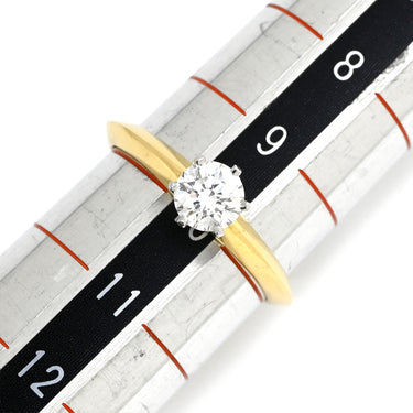 ティファニー Tiffany & Co セッティング ダイヤリング イエローゴールド×プラチナシルバー K18YG Pt950 ダイヤモンド リング 指輪 T＆Co. 一粒 1P 立爪 0.45ct 18K 750 YG プラチナ950 10号