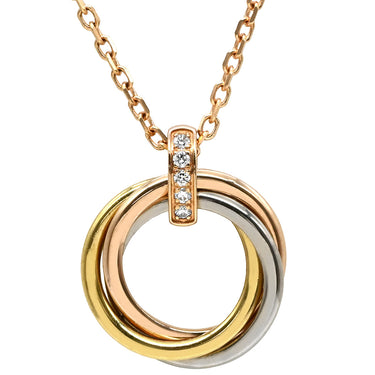 カルティエ Cartier トリニティ ダイヤ ペンダント イエローゴールド×ピンクゴールド×ホワイトゴールド K18PG K18YG K18WG ダイヤモンド ネックレス 3カラー 18金 750 5Pダイヤ