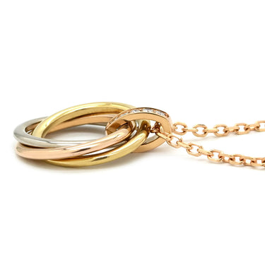 カルティエ Cartier トリニティ ダイヤ ペンダント イエローゴールド×ピンクゴールド×ホワイトゴールド K18PG K18YG K18WG ダイヤモンド ネックレス 3カラー 18金 750 5Pダイヤ