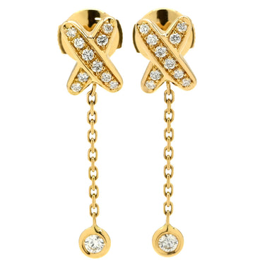 ショーメ CHAUMET ジュ ドゥ リアン ダイヤモンド 082227 イエローゴールド K18YG ダイヤモンド ピアス Au750 18K 18金 ドロップ スイング